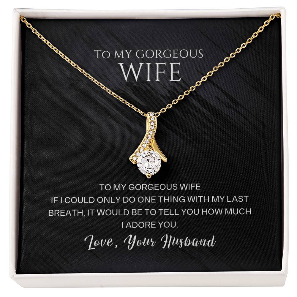 To my gorgeous wife, with my last breath I would tell you how much I adore you